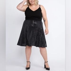 4X • Sloane & Sadie • Black Shimmery Skirt Strappy Dress